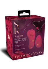 Rosegasm Red Remote Control Silicone Panty Vibe with 10 Modes Rose Stimulators